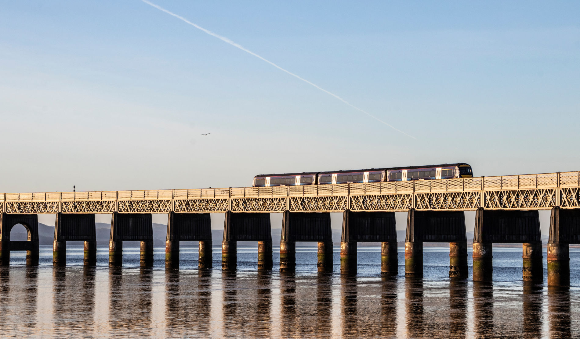 Train on bridge