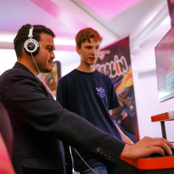 Three people playing video games